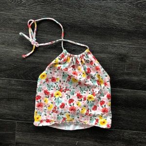 Floral halter crop top